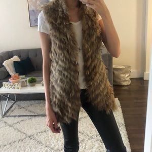 BCBG fur vest